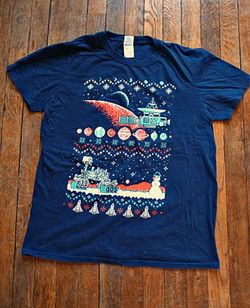 Men's Crewneck Printed Graphic Cotton Tee, Size M