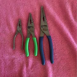 Snap On Pliers LN47 ACF 9-3/4” Long -$75 LN46ACF 7-1/4” Long-$65 