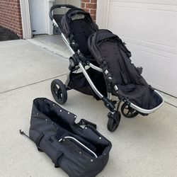 City Select Double Stroller With Bassinet Attachment