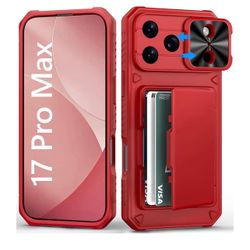 Wallet Case for iPhone 17 Pro Max, Card Holder (4-5 Cards), Slide Camera Cover, Daily Drop Protection, Heavy Duty Women Girly Men Protective Phone Cov