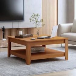 Amber Walnut Weddel Basilico Coffee Table with Storage