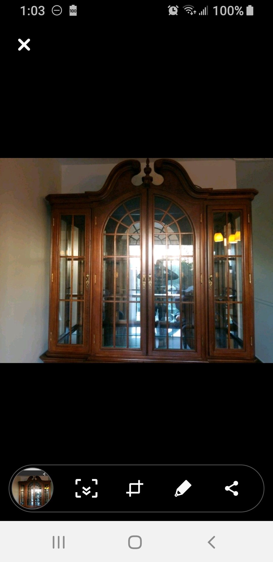 Free top part of China cabinet