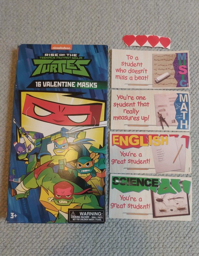 BRAND NEW IN PACKAGE 2019 NICKELODEON RISE OF THE TEENAGE MUTANT NINJA TURTLES 2-CARD DESIGN/16 WEARABLE TURTLE MASKS 