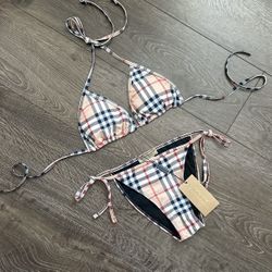 Brown Burberry Two Piece Bikini