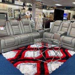 NEW 🎗️ Finance and Delivery 🎗️▪️Backtrack Gray Power Reclining 2 Piece Living Room Set