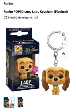 New Disney Lady and The Tramp Flocked Pocket Pop Keychain BoxLunch Exclusive