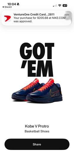 Kobe 5 caitlin size 11.5 DS