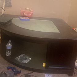 Glass Top Corner Tv Stand 