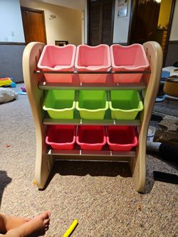 Shelving Unit With Bins. Great Shape