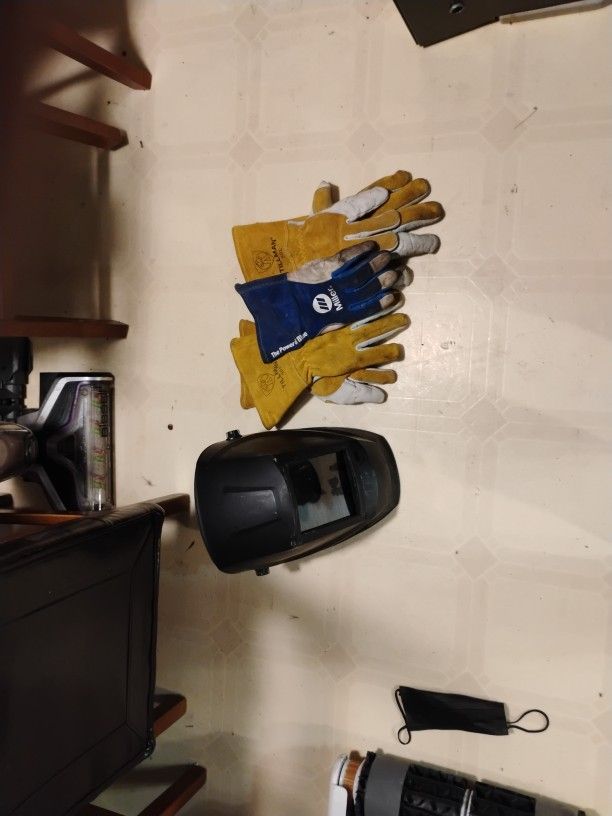Welding Helmet And Gloves