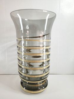 Large Smoky Glass Vase 12.25"
