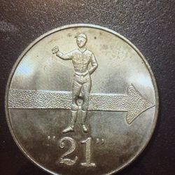 Rare Jack & Charlie’s 21 Club New York Spinner Coin Advertising