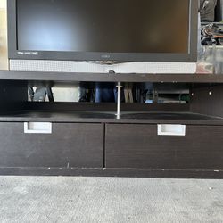 Dark Brown TV Stand With Drawers