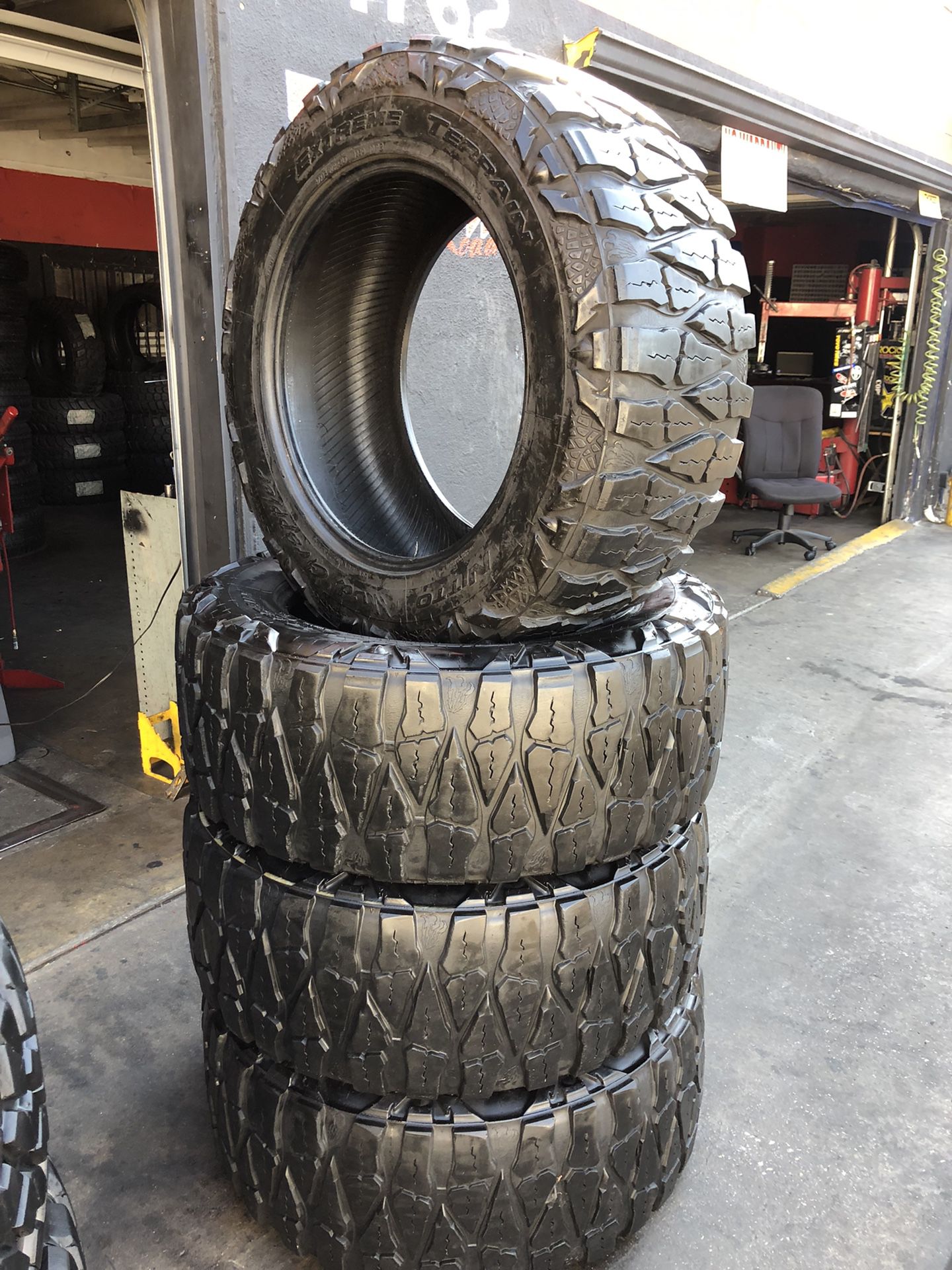 37/13.50R22 Nitto Mud Grappler tires (4 for $500)