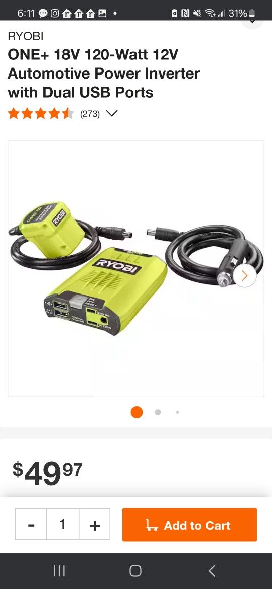 RYOBI POWER INVERTER