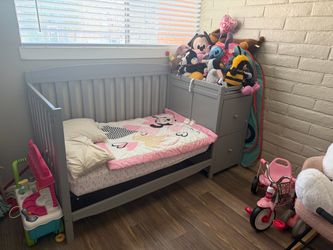 Gray crib