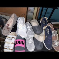 Nike Slides New Balance Adidas Gucci Slides Woman's Shoes Size 6 New Or Only Worn A Couple  Of Times 