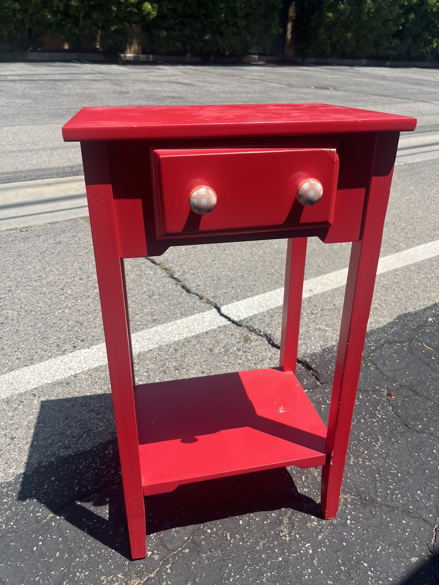 Red End Table