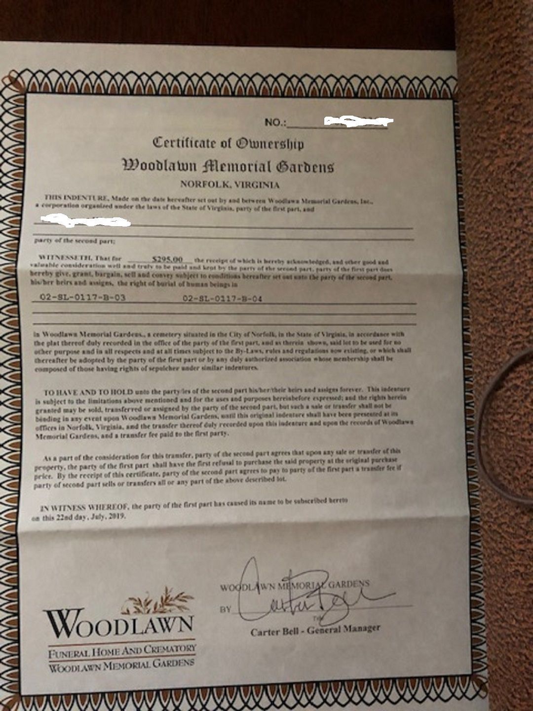 WOODLAWN MEMORIAL GARDENS CEMETERY PLOTS for Sale in Portsmouth, VA