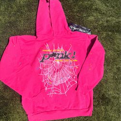 Sp5der Worldwide Pink P*nk Hoodie Size XL