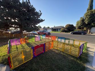 Colorful baby gates or for soft play