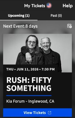 2 RUSH Concert Tix