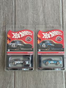 Both NEW 2026 Hot Wheels Red Line Club Datsun 240 CHROME CHASE & Regular Blue