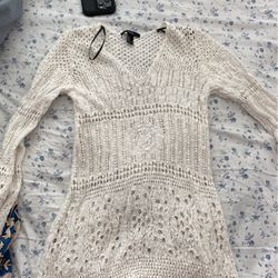 white crochet beach dress