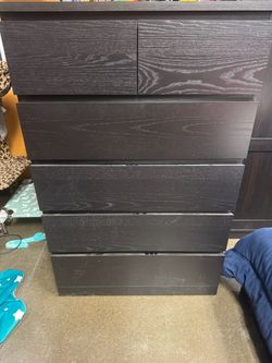 Black ikea Five tier drawer dresser for sale