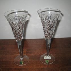 Pair of Waterford Millennium champagne glasses