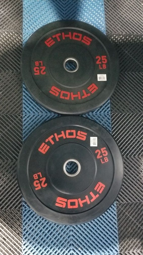 Ethos bumper plate pair 2x 25 (50 lbs total) for Sale in Santa Clarita