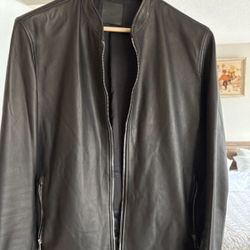 Theory Men’s Leather Jacket Black Large