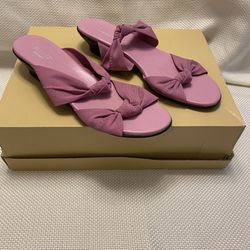 Munro lavender lilac purple slide on wedge low heel sandals size 11 comfort shoes