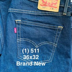 Levi 511 Jean Regular 36x32 Brand New