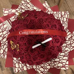 85 Eternal Rose Graduation Flower Bouquet 