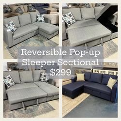 Reversible Pop-Up Sleeper Sectional $299.