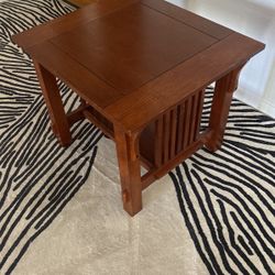 Two Wood Bohemian Style End Tables 