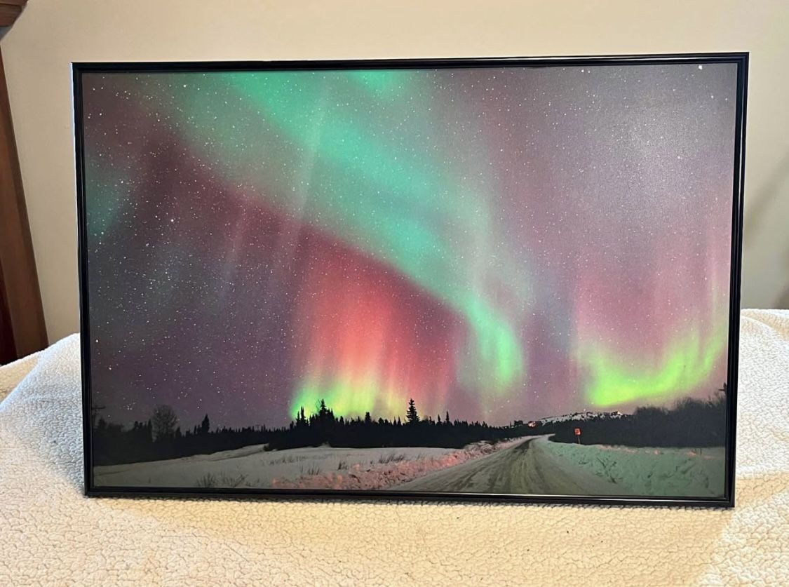 Photo of the Northern Lights over Alaska (Aurora Borealis Nature Picture Wall Art) by John Chumack