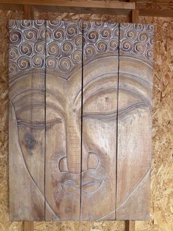 Wood Budda Portrait