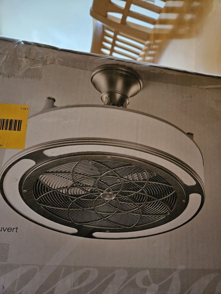 22 Inch Enclosed Ceiling Fan With LED Lights & Remote- New In The Box