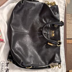 Vintage Y2K Coach Madison Leather Julianne Tote In Black Leather