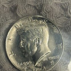 2017 JFK 1/2 Dollar Gold Inlay On Back 