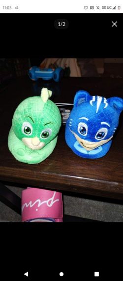 PJ Masks Catboy & Gekko Slip On Plush Slippers Small (5-6)