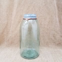 Antique Mason Ball Half Gallon Triple L Jar/Lid