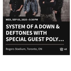 System Of A Down Ticket 