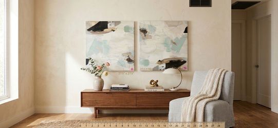 Modern Abstract Canvas Wall Art (Set of 2) – 27.5" x 27.5" Each
