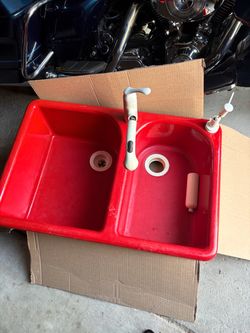 Red double sink