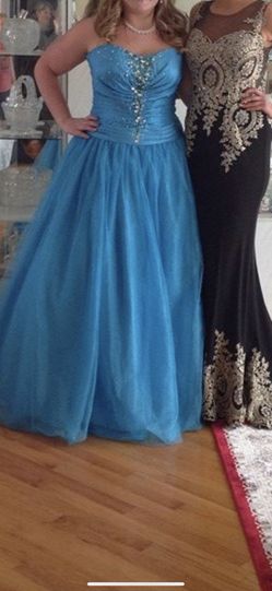 Light blue dress With Corset Back