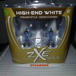 High End White H7 Premier Style Xenon Charged Sylvania Halogen Headlight Bulbs