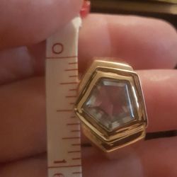 14K, 19.5 Grams Men's Aquamarine Ring